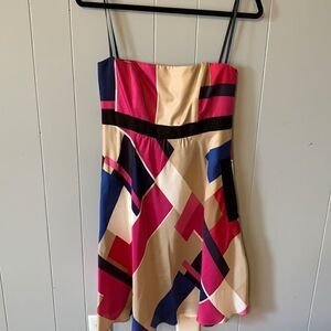 David Meister Strapless Silk Dress Size 6